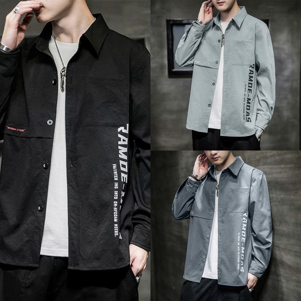 2020 autumn new long sleeve men's handsome cardigan coat korean fashion loose work clothes work clothes coat shirt shirt men's wea, Blue
2020 autumn new long sleeve men's handsome cardigan coat korean fashion loose work clothes work clothes coat shirt shirt men's wea, Blue