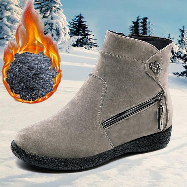 boots 2021 women ankle winter warm thick plush fur suede snow elastic round toe zipper casual flat shoes q30, Black
boots 2021 women ankle winter warm thick plush fur suede snow elastic round toe zipper casual flat shoes q30, Black