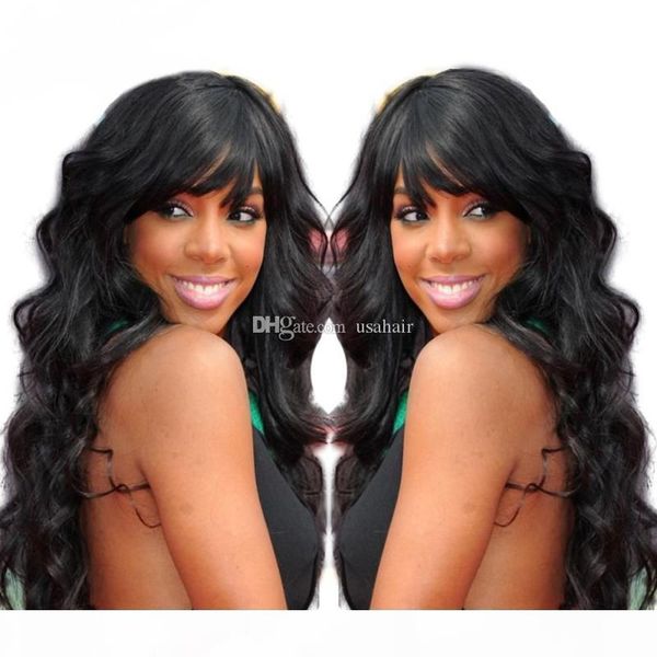 brazilian body wave wig with bangs full lace unprocessed human hair wig lace front wigs with full bangs, Black;brown
brazilian body wave wig with bangs full lace unprocessed human hair wig lace front wigs with full bangs, Black;brown