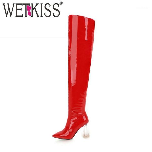 boots wetkiss transparent high heels women boot pointed toe pu footwear rubber over the knee female shoes 2021 winter1, Black
boots wetkiss transparent high heels women boot pointed toe pu footwear rubber over the knee female shoes 2021 winter1, Black