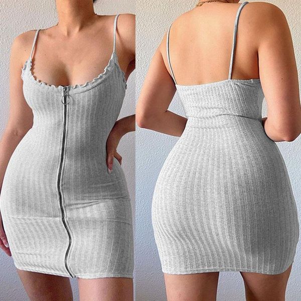 casual dresses zipper bodycon spaghetti strap mini dress women summer lady elegant outfit party club streetwear clothes, Black;gray
casual dresses zipper bodycon spaghetti strap mini dress women summer lady elegant outfit party club streetwear clothes, Black;gray