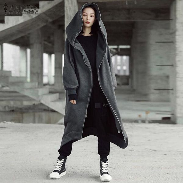 zanzea winter hoodies sweatshirt coat women hooded long sleeve fleece outwear irregular boyfriend long jacket plus size 201106, Black;brown
zanzea winter hoodies sweatshirt coat women hooded long sleeve fleece outwear irregular boyfriend long jacket plus size 201106, Black;brown