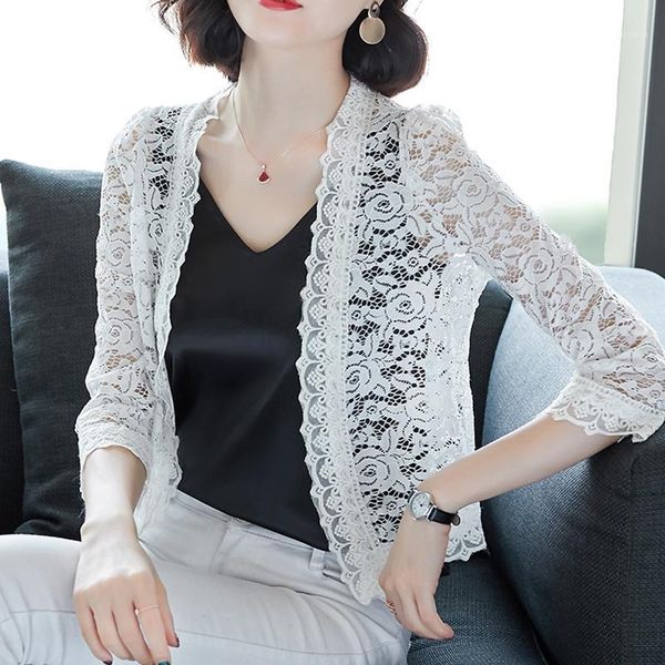 women summer lace kimono cardigan sun blouse beach shirts cover up s outwear plus size 3xl 3/4 sleeve sunproof coat camisa1, White
women summer lace kimono cardigan sun blouse beach shirts cover up s outwear plus size 3xl 3/4 sleeve sunproof coat camisa1, White