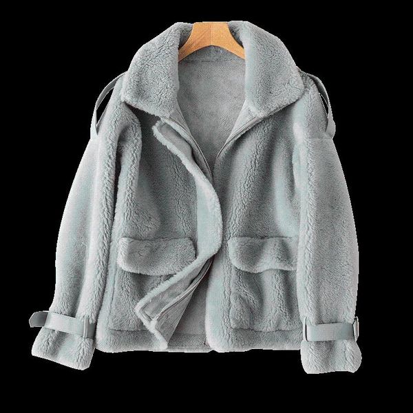 women's fur & faux sheep 100% wool jacket shearling autumn winter coat women clothes 2021 korean real female abrigo mujer zt4535, Black
women's fur & faux sheep 100% wool jacket shearling autumn winter coat women clothes 2021 korean real female abrigo mujer zt4535, Black