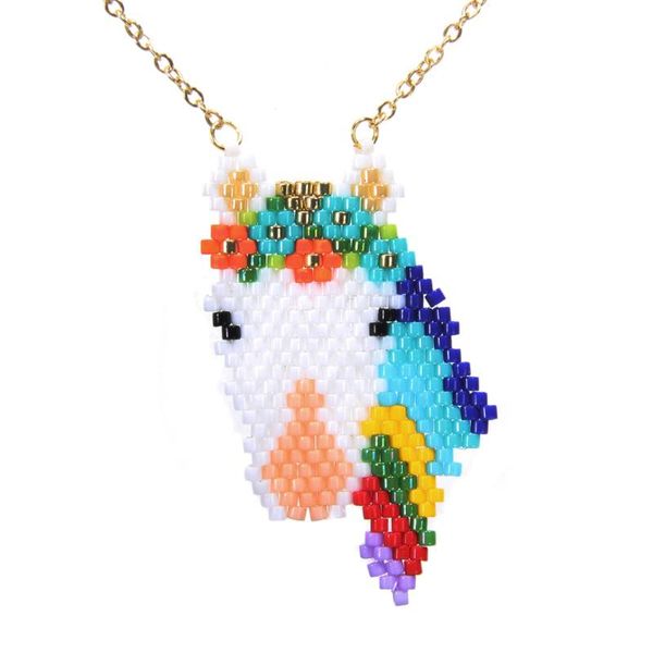 chains rainbow horse necklace bohemian rice beads pendant for women party beaded birthday gift fashion jewelry gold chain, Silver
chains rainbow horse necklace bohemian rice beads pendant for women party beaded birthday gift fashion jewelry gold chain, Silver