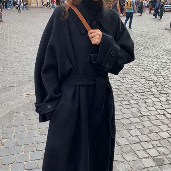 ewq thickened 2020 winter new street wear adjustable waist loose single-breasted black brown woolen coat for female 2a1622
ewq thickened 2020 winter new street wear adjustable waist loose single-breasted black brown woolen coat for female 2a1622