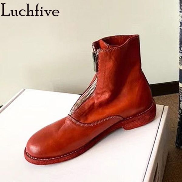 autumn new boots casual fashion cowboy boots front zipper designer flat candy color real leather ankle woman, Black
autumn new boots casual fashion cowboy boots front zipper designer flat candy color real leather ankle woman, Black