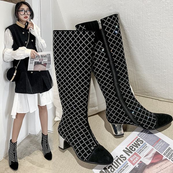 2021 women's long boots at the knee-boots of natural sheep's crystal suede europe and america ypuk, Black
2021 women's long boots at the knee-boots of natural sheep's crystal suede europe and america ypuk, Black