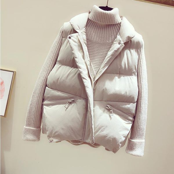 women's vests 2021 winter woman down coats thick warm sleeveless cotton liner jackets femme loose casual coat, Black;white
women's vests 2021 winter woman down coats thick warm sleeveless cotton liner jackets femme loose casual coat, Black;white