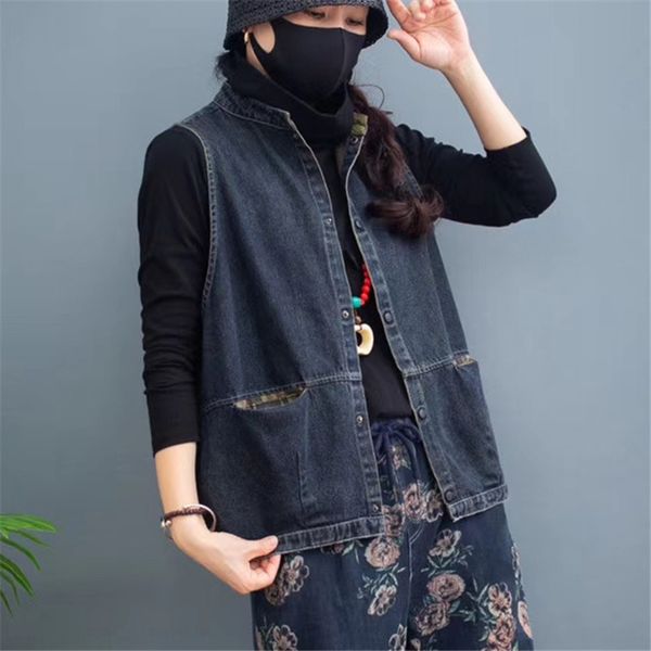 spring and autumn new women's casual black loose vest waistcoatsleeveless waistcoat waistcoat showing thin denim vest mmdab, White;black
spring and autumn new women's casual black loose vest waistcoatsleeveless waistcoat waistcoat showing thin denim vest mmdab, White;black