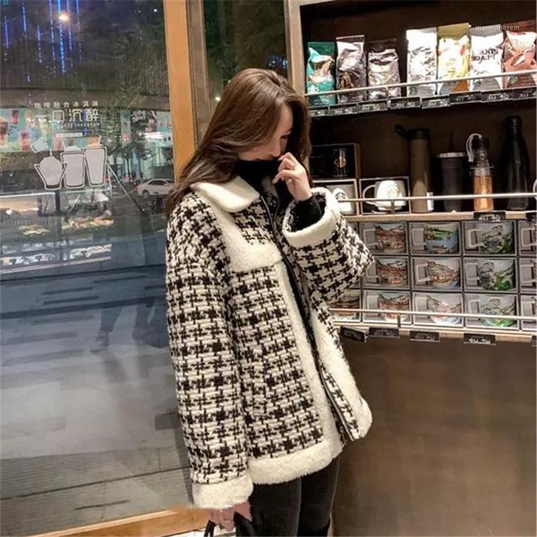 women's wool & blends fashion loose plaid women coats and jackets winter zip full sleeve coat patchwork outfits for women1, Black
women's wool & blends fashion loose plaid women coats and jackets winter zip full sleeve coat patchwork outfits for women1, Black
