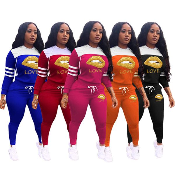 women lips tracksuit love letters hooded hoodies legging pants two piece clothing sets pullover outfit sweatshirts trousers suit new e122308, White
women lips tracksuit love letters hooded hoodies legging pants two piece clothing sets pullover outfit sweatshirts trousers suit new e122308, White
