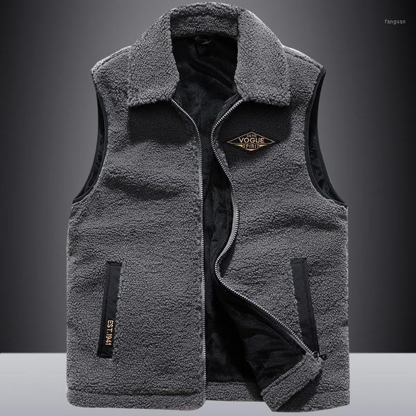 lamb wool warming vest thicken retro biker plus size sleeveless casual vest collar autumn chaqueta hombre men clothing de50mbx1, Black;white 
lamb wool warming vest thicken retro biker plus size sleeveless casual vest collar autumn chaqueta hombre men clothing de50mbx1, Black;white