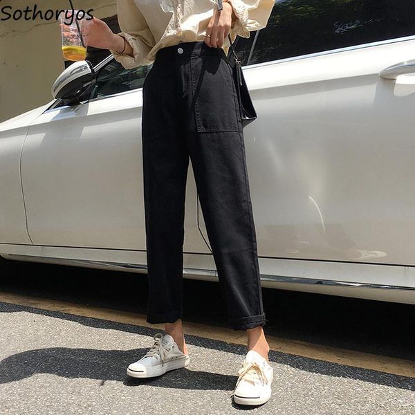 jeans women new all-match elegant streetwear korean style student loose pockets high waist womens trousers chic casual, Blue
jeans women new all-match elegant streetwear korean style student loose pockets high waist womens trousers chic casual, Blue