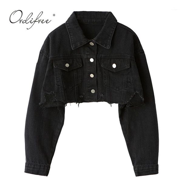 ordi2019 autumn women denim jacket long sleeve fashion streetwear casual loose outwear short ripped jeans jacket coat1, Black;brown
ordi2019 autumn women denim jacket long sleeve fashion streetwear casual loose outwear short ripped jeans jacket coat1, Black;brown