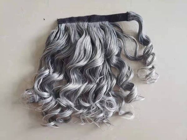 salt and pepper wavy gray ponytail hairpiece wraps around silver grey real ponytail extension 12inch 120g custom two tone mixed, Black
salt and pepper wavy gray ponytail hairpiece wraps around silver grey real ponytail extension 12inch 120g custom two tone mixed, Black