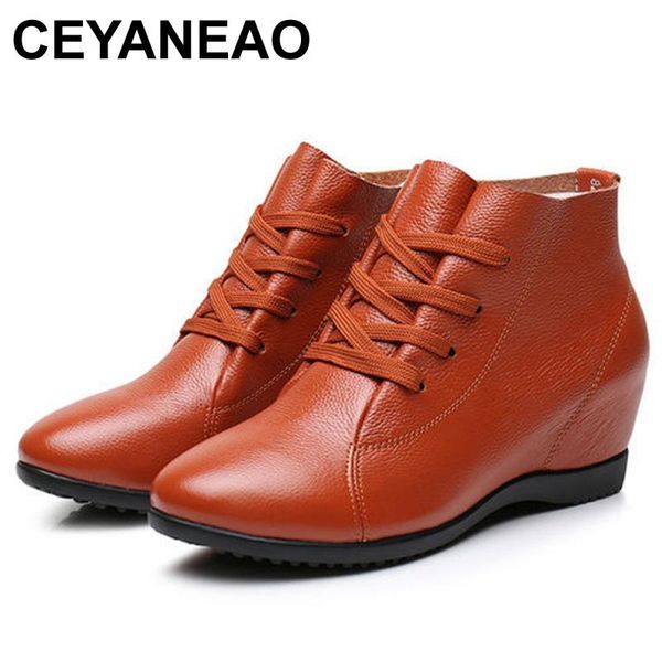 ceyaneao new fall genuine leather flat heel women single shoes women's casual boots female flats height increasing boots e1244, Black
ceyaneao new fall genuine leather flat heel women single shoes women's casual boots female flats height increasing boots e1244, Black