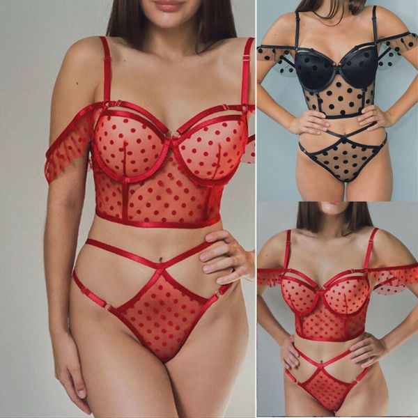 womens sleepwear bondage strap lingerie lace babydoll g-string underwear dot print nightwear bra brief set garter belt, Black;white
womens sleepwear bondage strap lingerie lace babydoll g-string underwear dot print nightwear bra brief set garter belt, Black;white