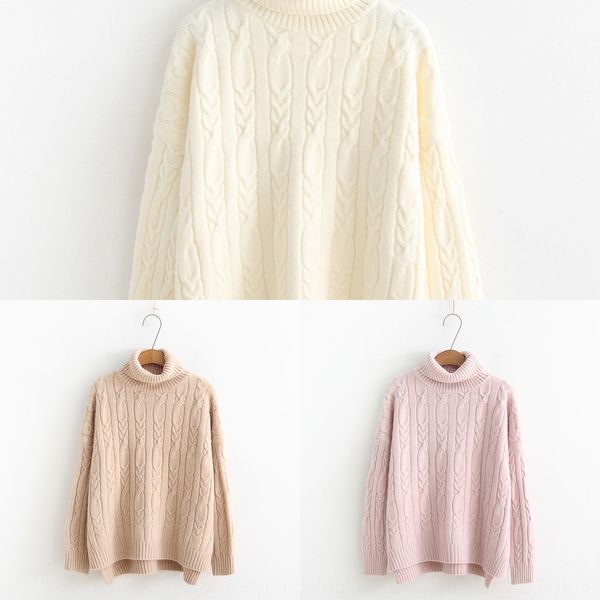 aq10321 winter new sweater pullover korean version of versatilestyle pure twist high collar pullover bottomed knitted sweater for women xcjm, White;black
aq10321 winter new sweater pullover korean version of versatilestyle pure twist high collar pullover bottomed knitted sweater for women xcjm, White;black