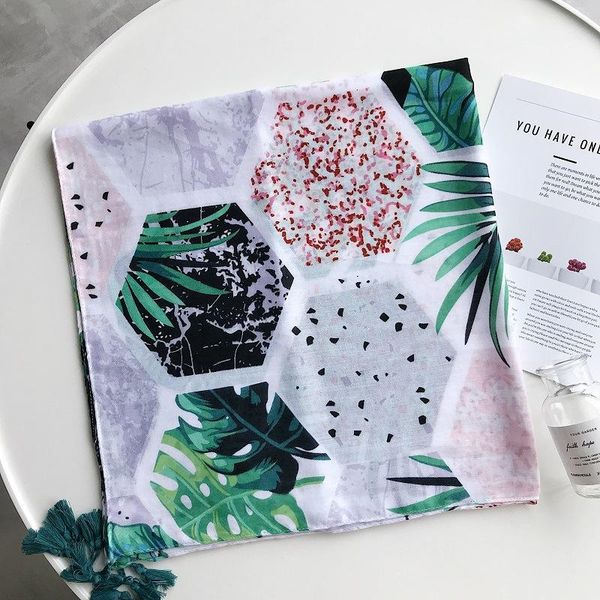 spring summer new silk scarf diamond tropical green leaf print sunscreen large shawl beach resort beach towel cotton scarf woman wmtsev, Blue;gray
spring summer new silk scarf diamond tropical green leaf print sunscreen large shawl beach resort beach towel cotton scarf woman wmtsev, Blue;gray