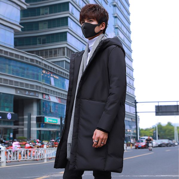 down jaet coat winter new 2019 trend handsome medium length thiened men's fashion brand, Black
down jaet coat winter new 2019 trend handsome medium length thiened men's fashion brand, Black