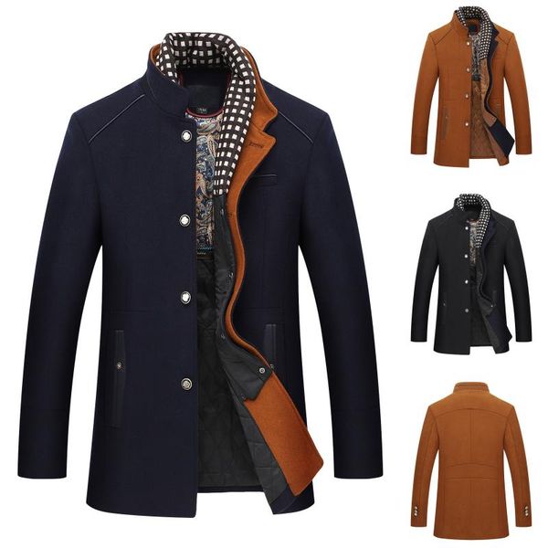 men's jackets jacket casual winter wool long sleeve tweed button with detachable scarf men clothing chaqueta de los hombres @40, Black;brown
men's jackets jacket casual winter wool long sleeve tweed button with detachable scarf men clothing chaqueta de los hombres @40, Black;brown