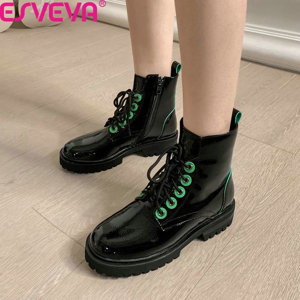 esveva 2021 square heel quality pu leather women shoes round toe ankle boots lace up zipper fashion ladies pumps big size 34-43 lj201030, Black
esveva 2021 square heel quality pu leather women shoes round toe ankle boots lace up zipper fashion ladies pumps big size 34-43 lj201030, Black