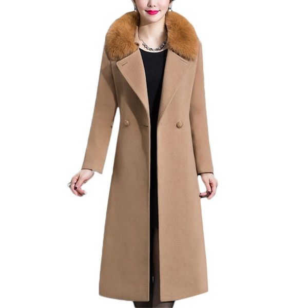 winter women woolen coats female fashion fur collar slim long warm wool coat ladies plus size elegant cashmere outerwear 5xl 916, Black
winter women woolen coats female fashion fur collar slim long warm wool coat ladies plus size elegant cashmere outerwear 5xl 916, Black