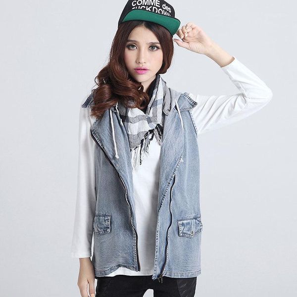 classic vintage womens jeans vest with hoods sleeveless jeans jacket denim dark light blue size, Black;white
classic vintage womens jeans vest with hoods sleeveless jeans jacket denim dark light blue size, Black;white