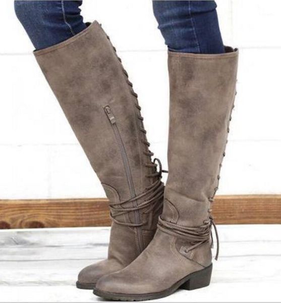 women boots knee high shoes woman chunky mid heels cross-tied gladiator vintage booties sapato feminino zapatos de mujer ta11281, Black
women boots knee high shoes woman chunky mid heels cross-tied gladiator vintage booties sapato feminino zapatos de mujer ta11281, Black