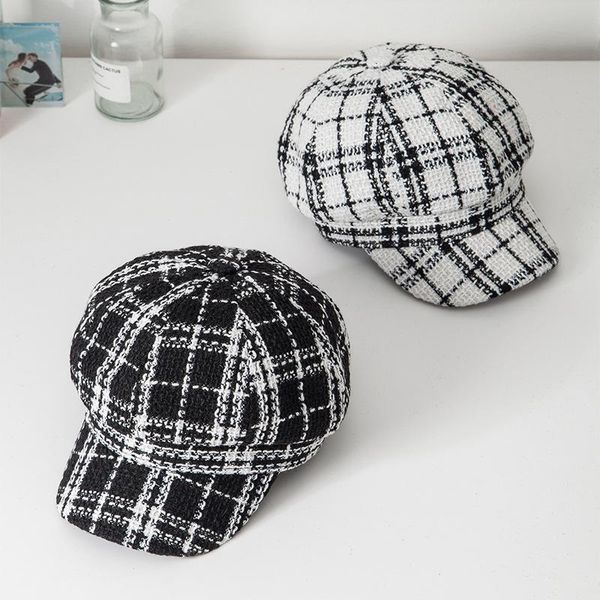 berets brand classic lattice beret hat for female spring summer octagonal hats elegant thicken painter cap women, Blue;gray
berets brand classic lattice beret hat for female spring summer octagonal hats elegant thicken painter cap women, Blue;gray