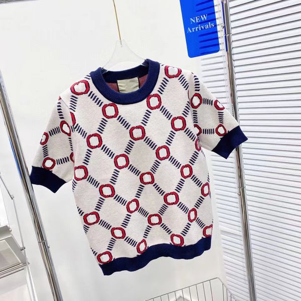 luxury quality designer 2022g spring/summer women's knitted tee retro fashion plaid letter jacquard knitted pullover crewneck shirt, White
luxury quality designer 2022g spring/summer women's knitted tee retro fashion plaid letter jacquard knitted pullover crewneck shirt, White