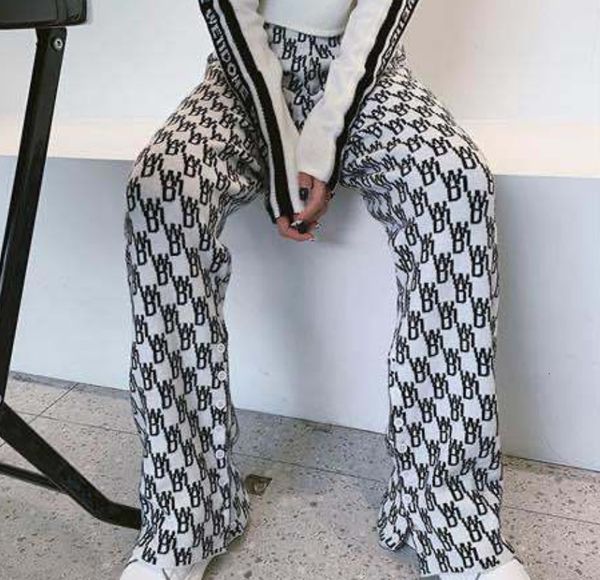autumn 2021 and winter new jacquard elastic letter slacks loose long pants same style ffwy, Black;white
autumn 2021 and winter new jacquard elastic letter slacks loose long pants same style ffwy, Black;white