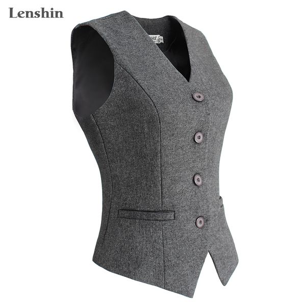lenshin women elegant ol waistcoat vest gilet v-neck business career ladies office formal work wear outerwear lj200825, Black
lenshin women elegant ol waistcoat vest gilet v-neck business career ladies office formal work wear outerwear lj200825, Black
