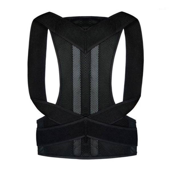 adjustable back posture corrector clavicle spine back shoulder lumbar brace support belt humpback correction women men1, Black;blue 
adjustable back posture corrector clavicle spine back shoulder lumbar brace support belt humpback correction women men1, Black;blue