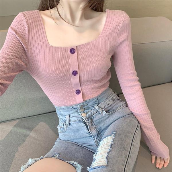 fashion women's knitwear 2020 early autumn new short section thinner square neck long sleeve knitted base shirt, White;black
fashion women's knitwear 2020 early autumn new short section thinner square neck long sleeve knitted base shirt, White;black