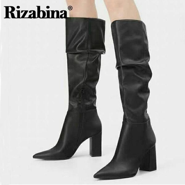 rizabina real leather over the knee boots pointed toe thick high heel zipper solid color winter ladies footwear size 33-431, Black
rizabina real leather over the knee boots pointed toe thick high heel zipper solid color winter ladies footwear size 33-431, Black