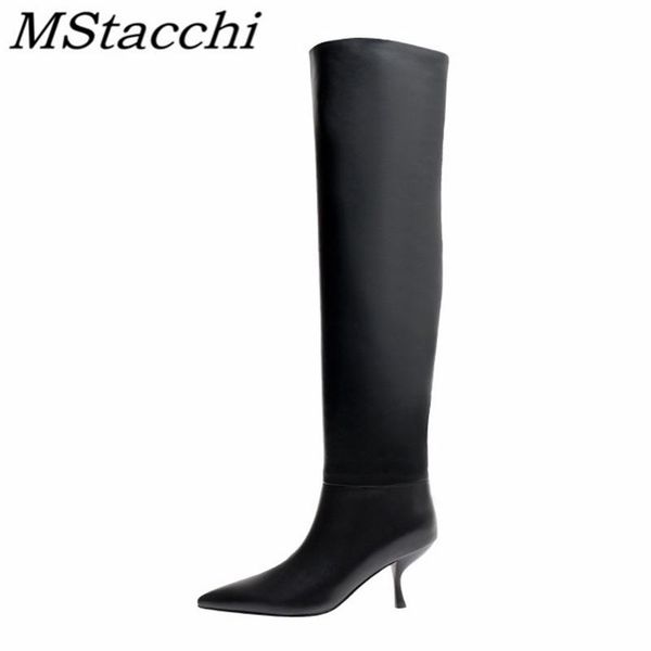 mstacchi tenis feminino solid color pointed women knee-high boots 2020 new thin heels cowhide fashion concise female shoes, Black
mstacchi tenis feminino solid color pointed women knee-high boots 2020 new thin heels cowhide fashion concise female shoes, Black