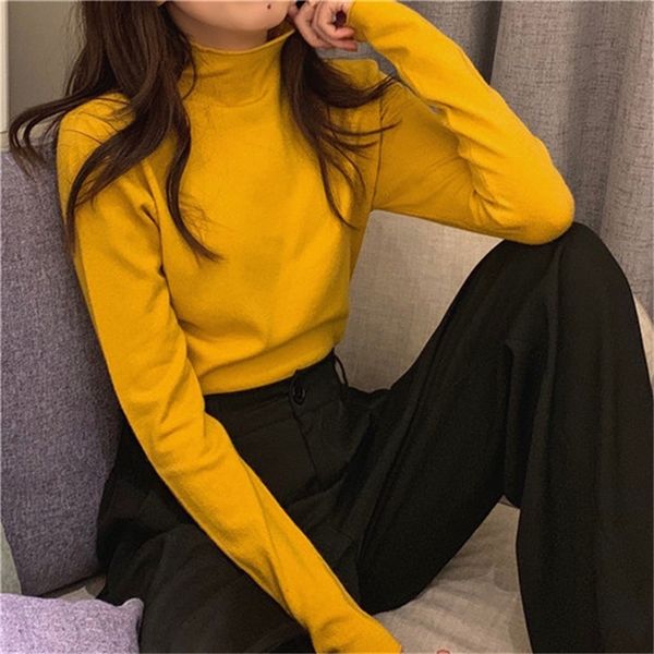2021 new women's knitted-out jumpers solid shirts mock neck jumper autumn long sleeves bottom sweater izga, White;black
2021 new women's knitted-out jumpers solid shirts mock neck jumper autumn long sleeves bottom sweater izga, White;black