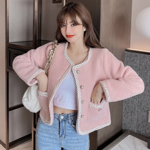2021 New Sweet Fuzzy Pink Lady Autumn Thick Korean Fashion Long Sleeves Short Loose Coat Ladies Mink Wool Jacket 6O4L, Black;brown
2021 New Sweet Fuzzy Pink Lady Autumn Thick Korean Fashion Long Sleeves Short Loose Coat Ladies Mink Wool Jacket 6O4L, Black;brown