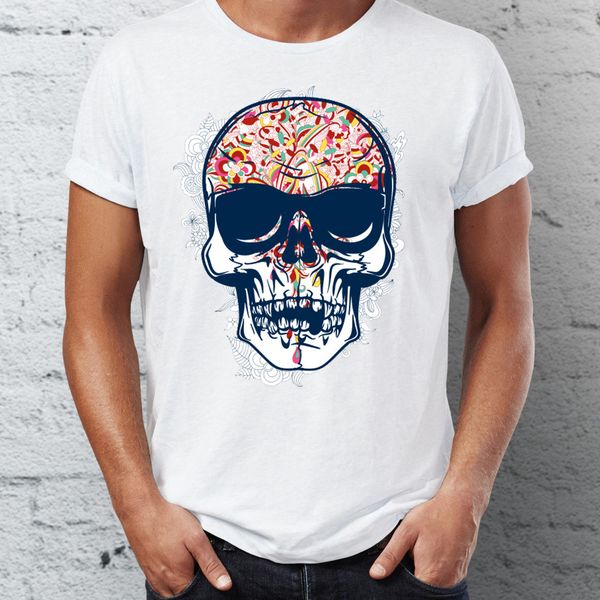 men's t shirt thoughtful skull awesome artsy tee sport hooded sweatshirt hoodie