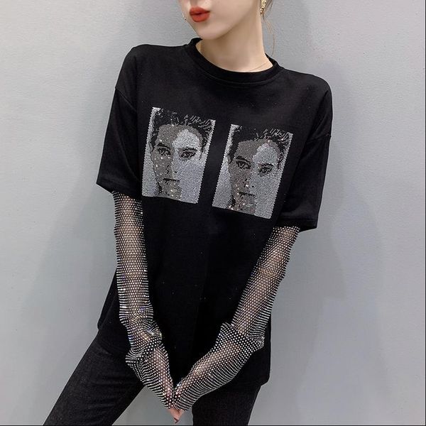 diamond t shirt womens spring shiny rhinestone t shirt woman long sleeve european style ride drill sleeve panel tee black, White
diamond t shirt womens spring shiny rhinestone t shirt woman long sleeve european style ride drill sleeve panel tee black, White