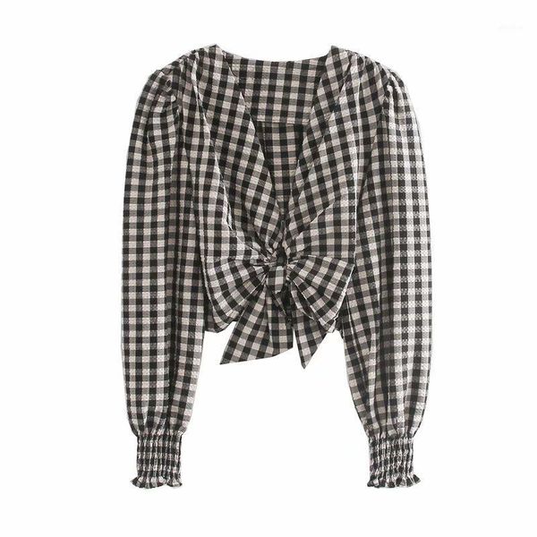 new women vintage v neck plaid print short smock shirts ladies puff sleeve bow blouses side zipper roupas femininas ls69101, White
new women vintage v neck plaid print short smock shirts ladies puff sleeve bow blouses side zipper roupas femininas ls69101, White