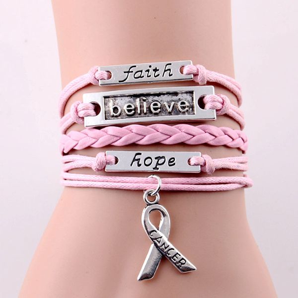 infinity love faith believe hope cancer breast charm bracelet registered adjustable leather bracelets women men jewelry, Golden;silver
infinity love faith believe hope cancer breast charm bracelet registered adjustable leather bracelets women men jewelry, Golden;silver