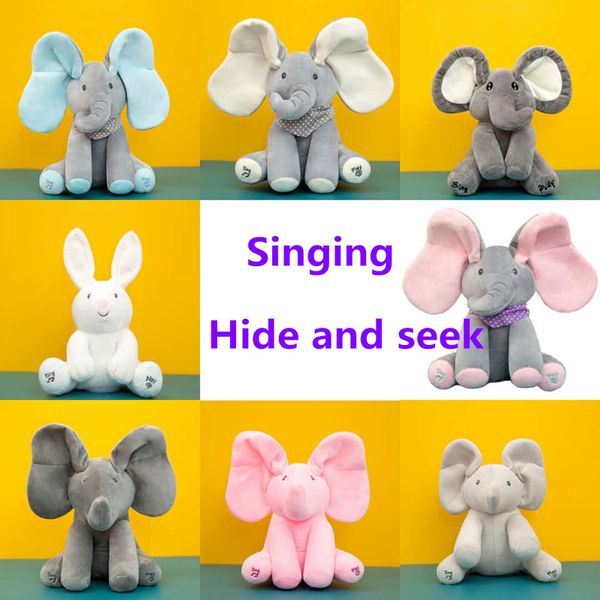 30cm peekaboo elephant toy ears move music baby animal hide and seek cat soothing doll elephant dog rabbit plush toy 1011
30cm peekaboo elephant toy ears move music baby animal hide and seek cat soothing doll elephant dog rabbit plush toy 1011
