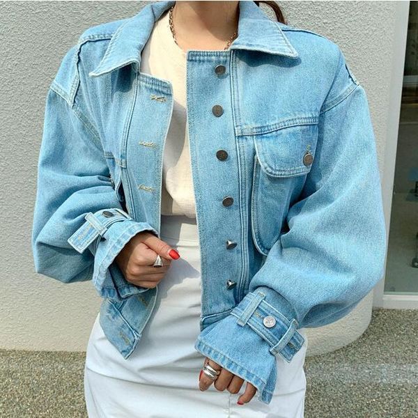 women's jackets fashionable autumn korean loose and versatile short spring jeans jacket, Black;brown
women's jackets fashionable autumn korean loose and versatile short spring jeans jacket, Black;brown