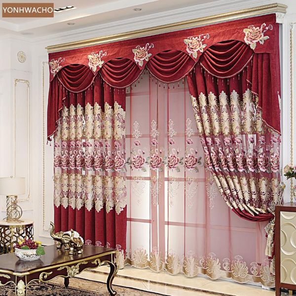 curtain & drapes custom america chenille cashmere embroidered luxury red hollowed cloth blackout valance tulle panel c445
curtain & drapes custom america chenille cashmere embroidered luxury red hollowed cloth blackout valance tulle panel c445