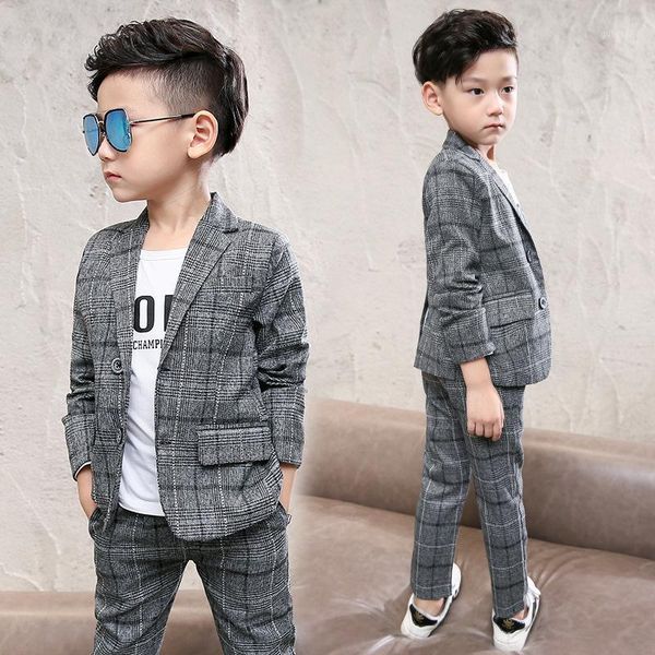 kids clothes 2019 new spring autumn long sleeve children's suit plaid single breasted coat+ pants 3-12 years baby boy clothes1, White
kids clothes 2019 new spring autumn long sleeve children's suit plaid single breasted coat+ pants 3-12 years baby boy clothes1, White