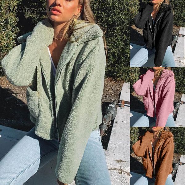 pink fleece jacket women 2020 autumn casual plush teddy coat women winter zipper fur coat harajuku teddy overcoat streetwear, Black;brown
pink fleece jacket women 2020 autumn casual plush teddy coat women winter zipper fur coat harajuku teddy overcoat streetwear, Black;brown