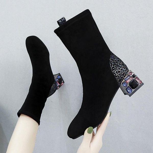women's mid calf boots shoes winter footwear round toe boots-women high heel 2020 mid-calf ladies rock rubber low autumn, Black
women's mid calf boots shoes winter footwear round toe boots-women high heel 2020 mid-calf ladies rock rubber low autumn, Black